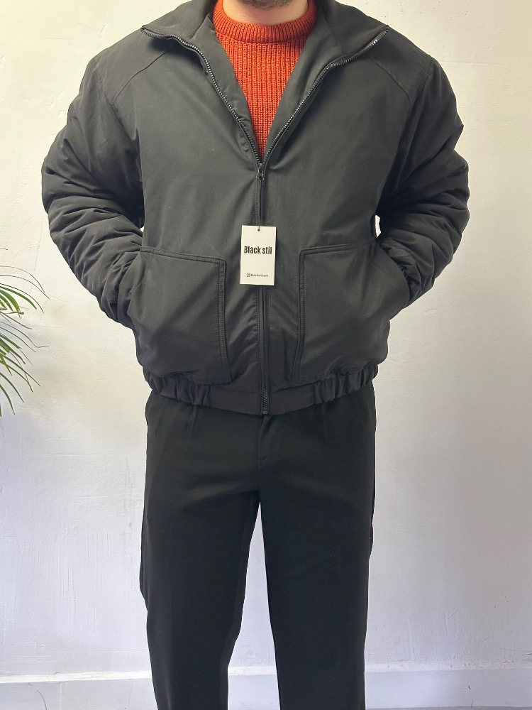 Black Stil Bomber Mont - Siyah