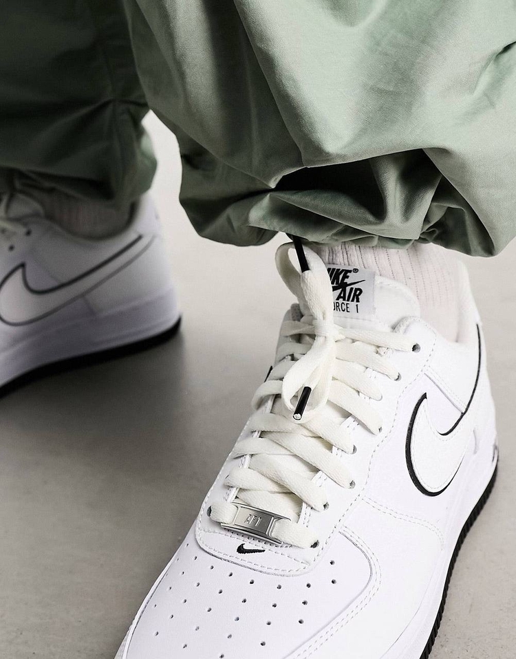 Nike Air Force 1 Low 07 White Black Outline Swoosh