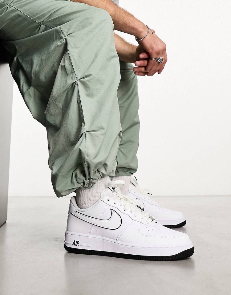 Nike Air Force 1 Low 07 White Black Outline Swoosh