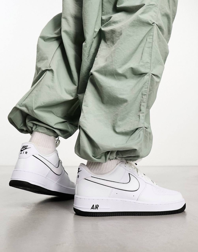 Nike Air Force 1 Low 07 White Black Outline Swoosh