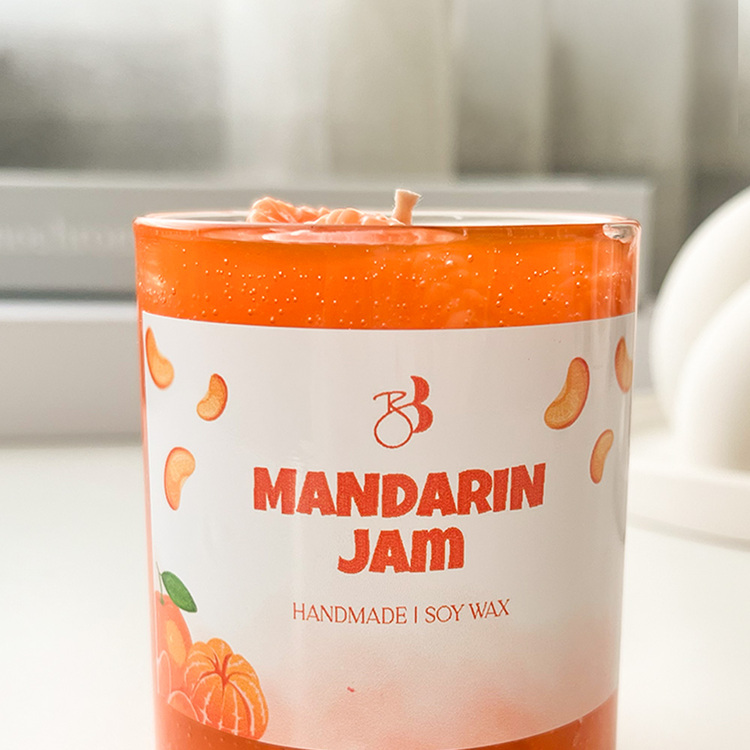 Mandalina Kokulu El Yapımı Mandalina Reçeli Dekorasyon Jel Mum
