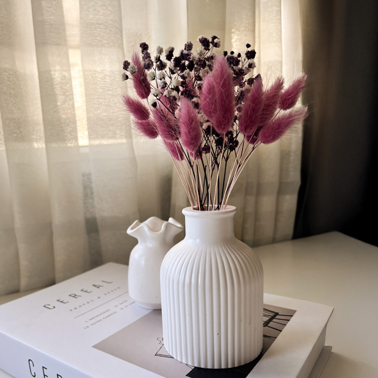 Dekoratif Şerit Desenli Minimal Vazo