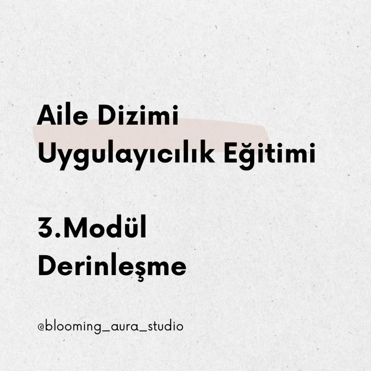 Aile Dizimi Uygulayıcılık Semineri Modül 3