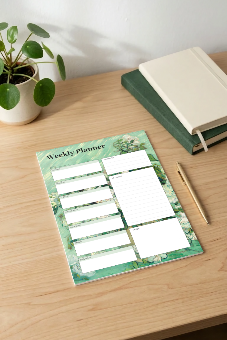 A4 Roses Weekly Planner – Printable PDF & PNG