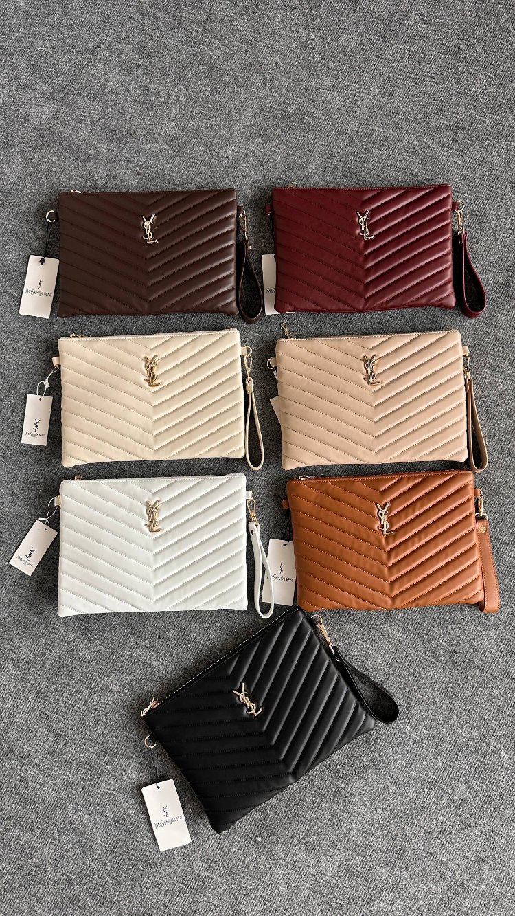 YSL Clutch taş rengi