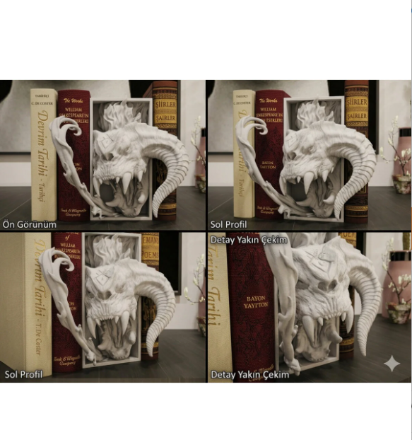 Balrog 3D Kitap Köşesi - Moria Temalı Book Nook ve Raf Dekoru - LOTR Koleksiyonu