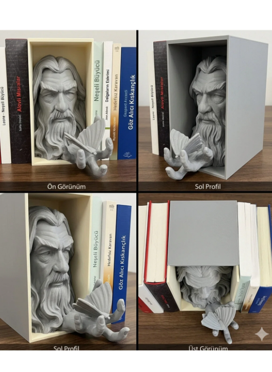 Gandalf 3D Kitap Köşesi - Book Nook Kitap Ayracı ve Raf Dekoru - LOTR Serisi