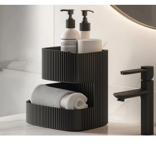 Modern Çizgili İki Katlı Banyo Organizeri