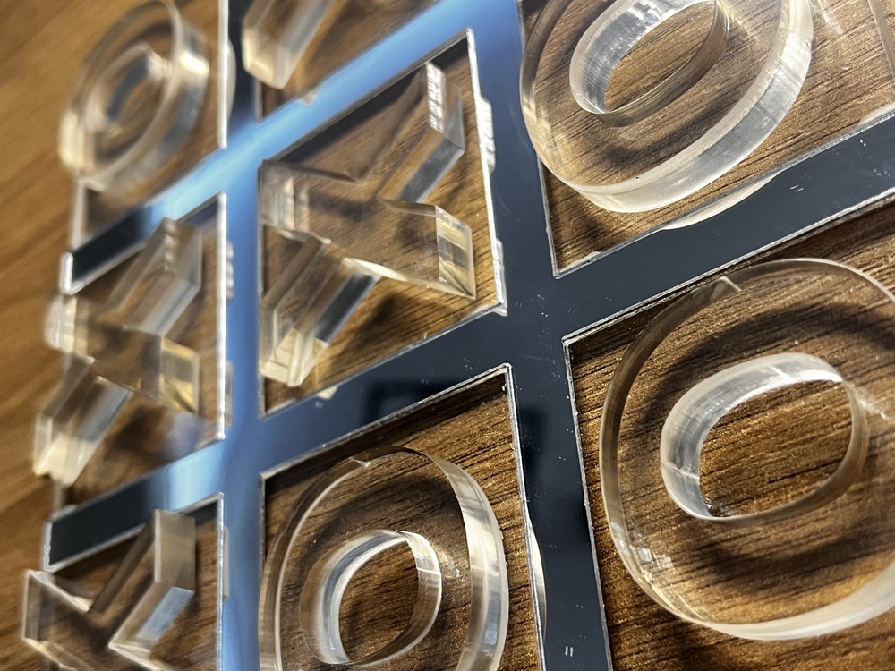 Şeffaf Pleksi XOX (Tic Tac Toe) Strateji Oyunu – Modern & Dekoratif Masa Oyunu