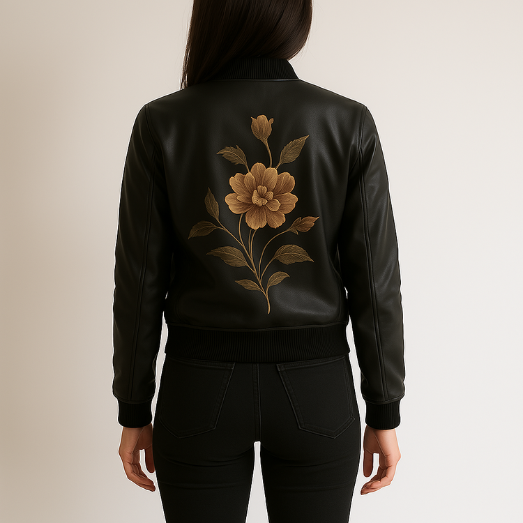 Golden Flora Deri Ceket