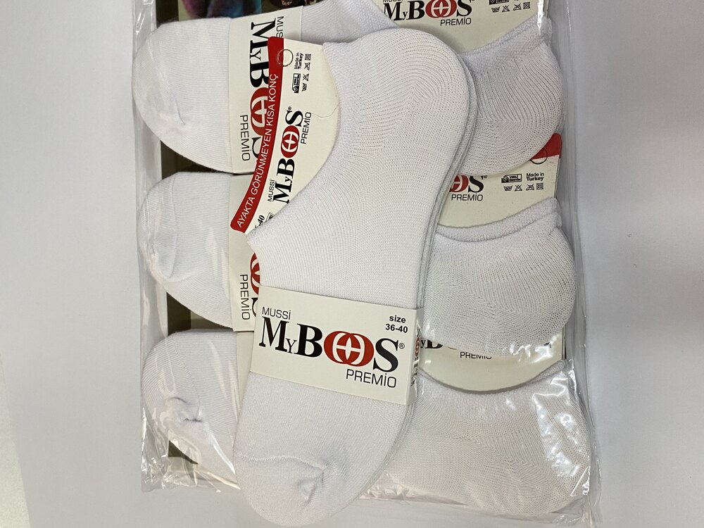 MyBoss Bilek Çorap Beyaz