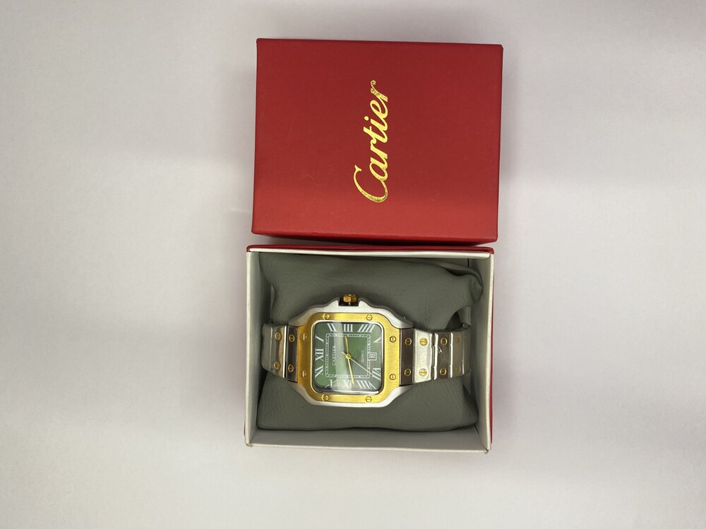 Cartier Gold Detaylı Erkek Saat