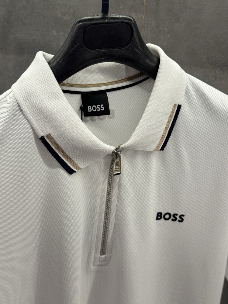 Boss 2026 Premium Polo Yaka Beyaz