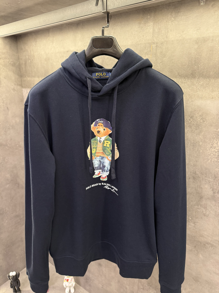 RL Premium Kapşonlu Lacivert Ayıcık Sweatshirt