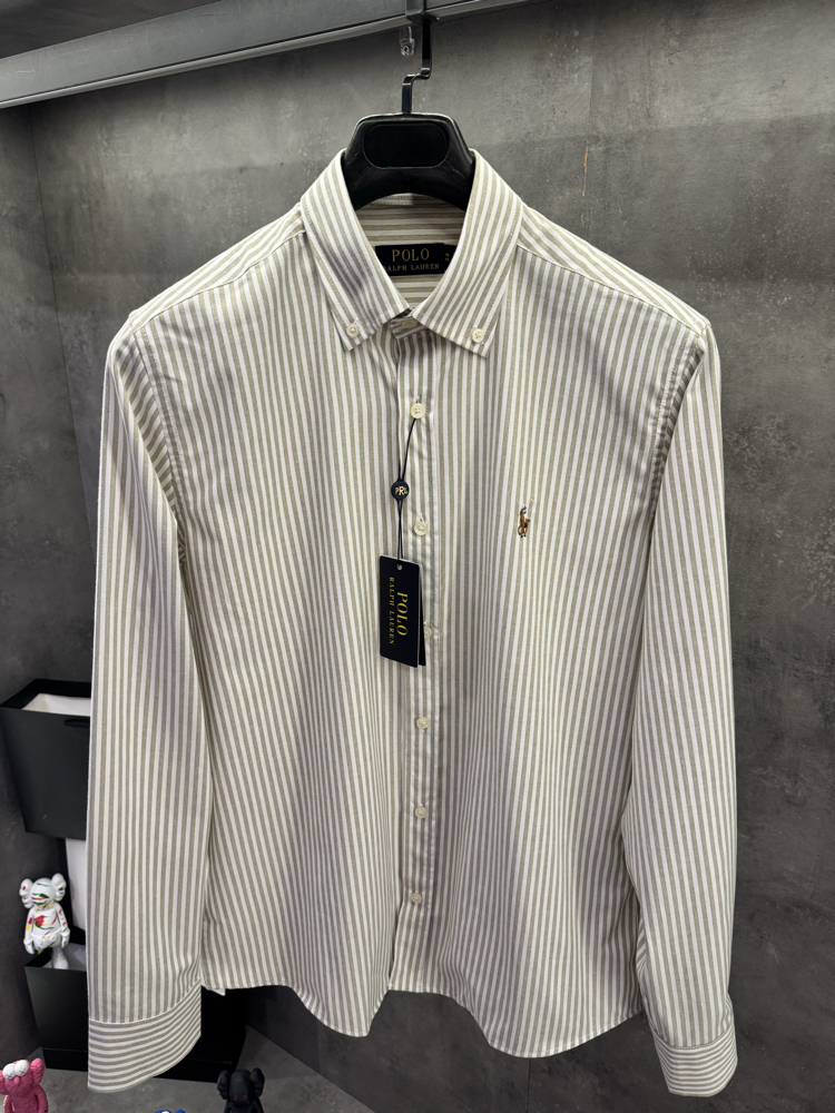 RL Ss’26 Premium Old Money Krem Çizgili Gömlek
