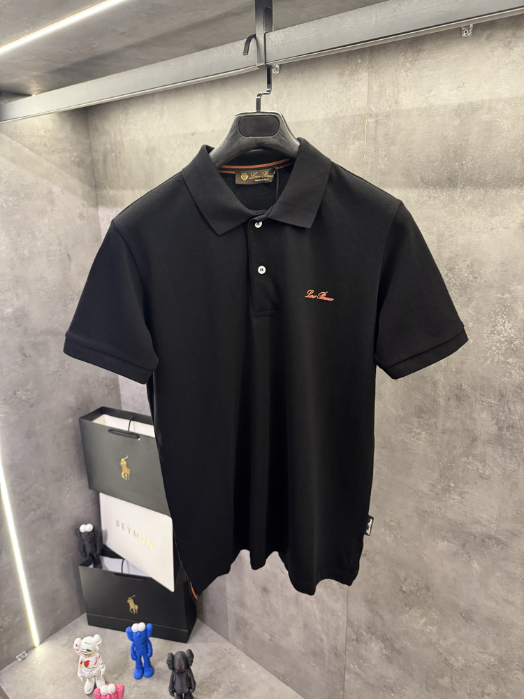 Loro Piana Ss’26 Premium Siyah Polo Yaka
