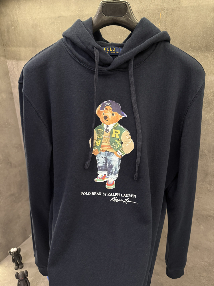 RL Premium Kapşonlu Lacivert Ayıcık Sweatshirt