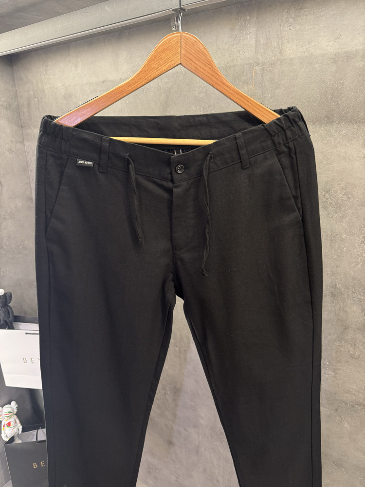 Jack K. Premium Keten Pantolon Siyah