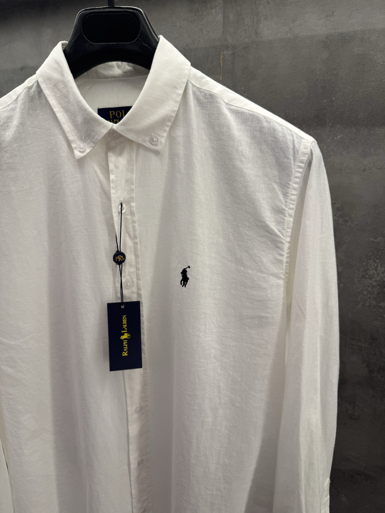 RL 2026 Premium Slim fit Ham Keten Beyaz Gömlek