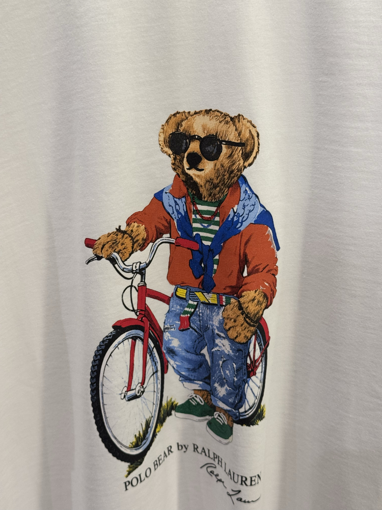 RL Premium Bicycle Ayıcık Beyaz Tişört