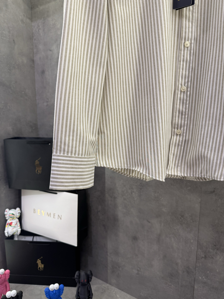 RL Ss’26 Premium Old Money Krem Çizgili Gömlek