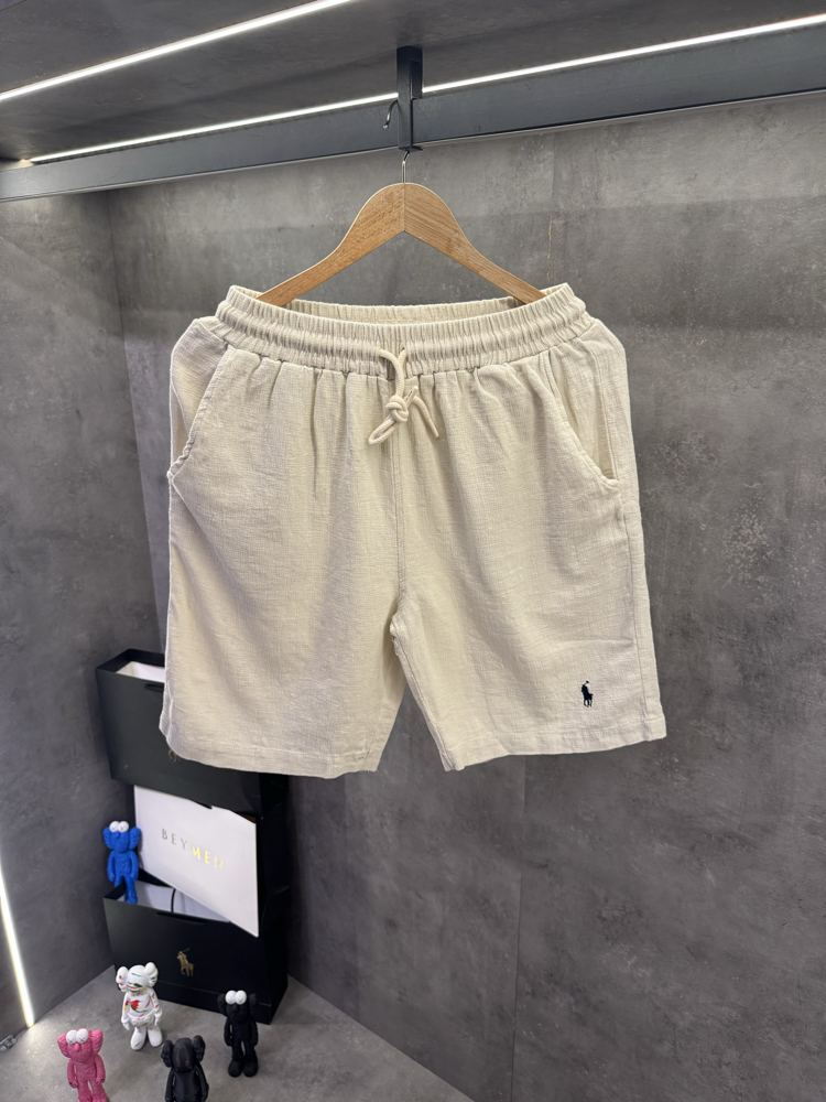 RL Premium Keten Şort Krem