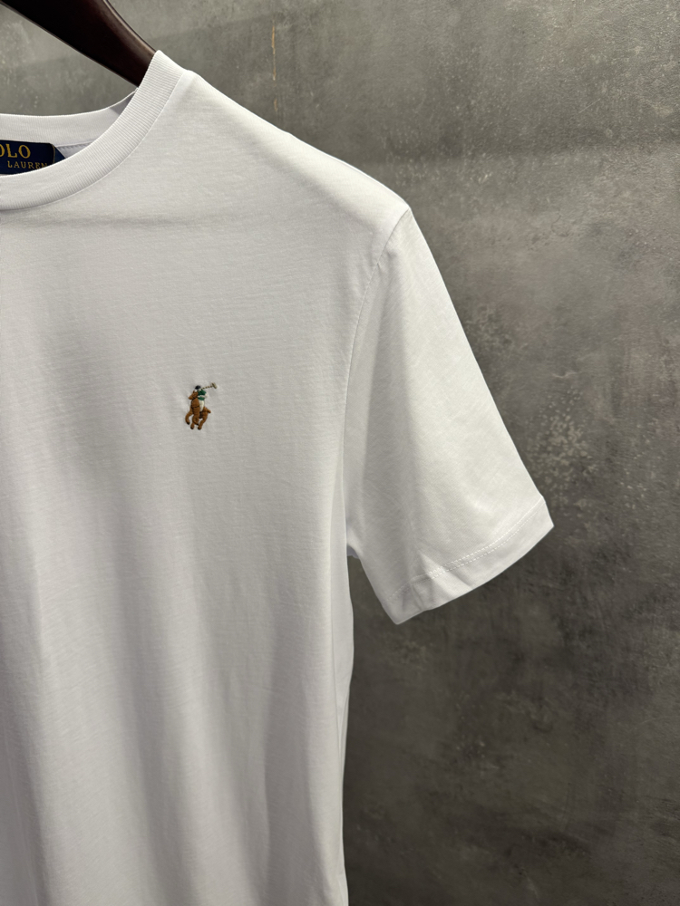 RL Premium Beyaz Tişört Renkli Logo