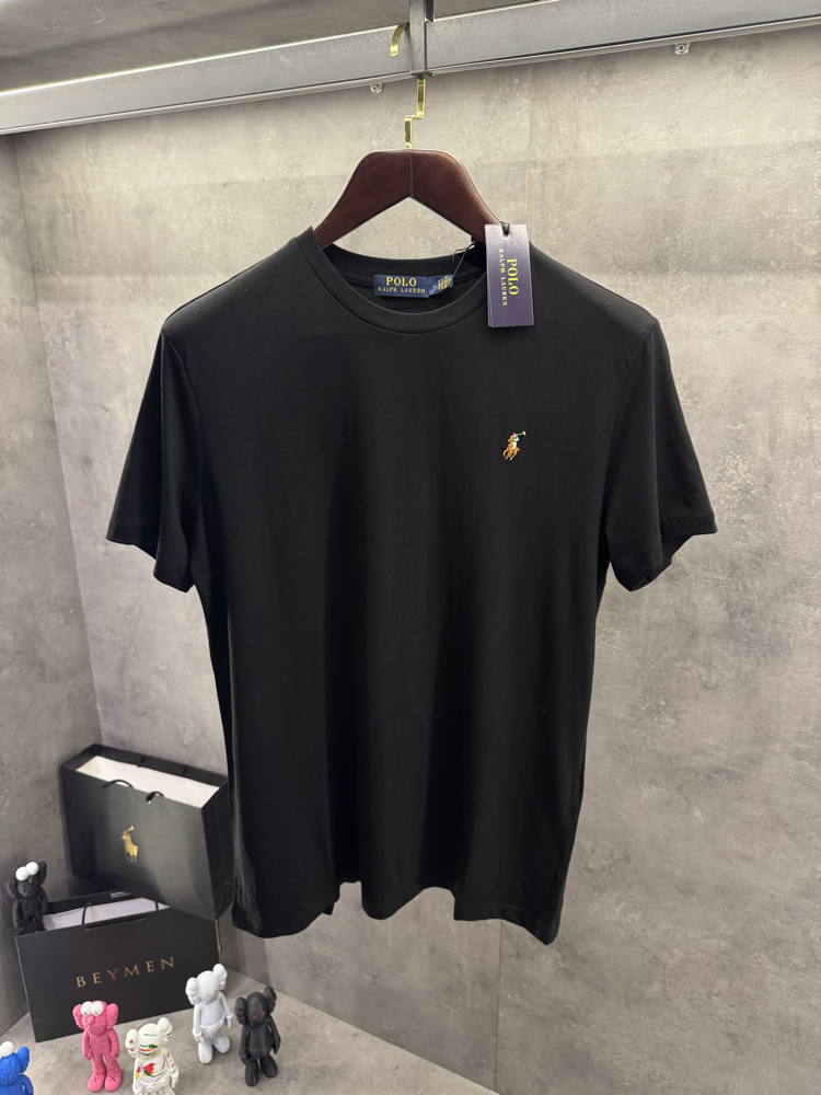 RL Premium Siyah Tişört Renkli Logo