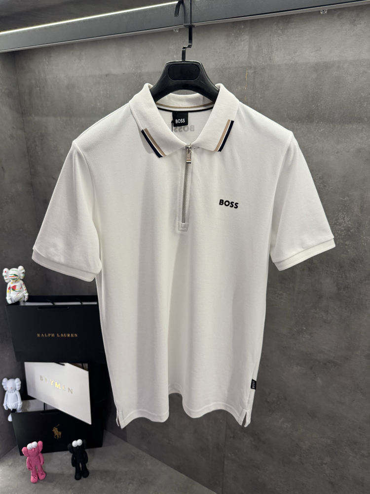 Boss 2026 Premium Polo Yaka Beyaz