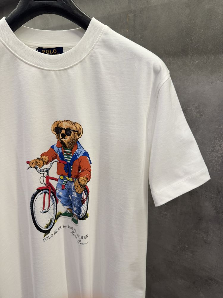 RL Premium Bicycle Ayıcık Beyaz Tişört
