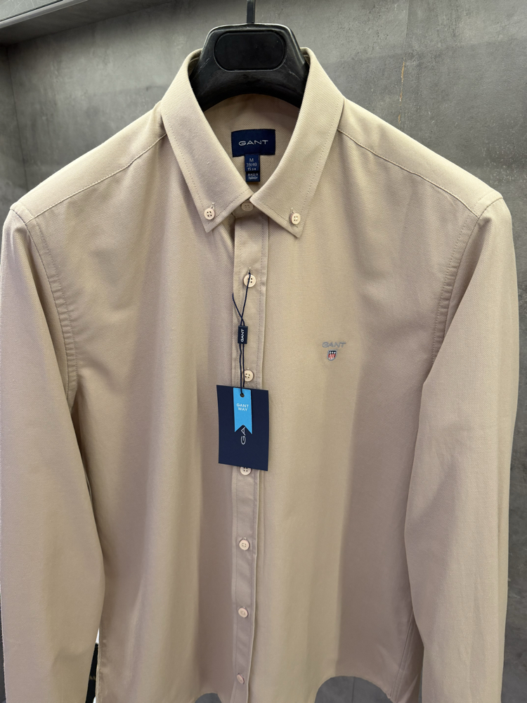 Gant Premium Bej Oxford Slimfit Gömlek