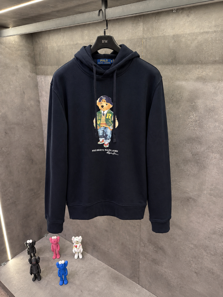 RL Premium Kapşonlu Lacivert Ayıcık Sweatshirt