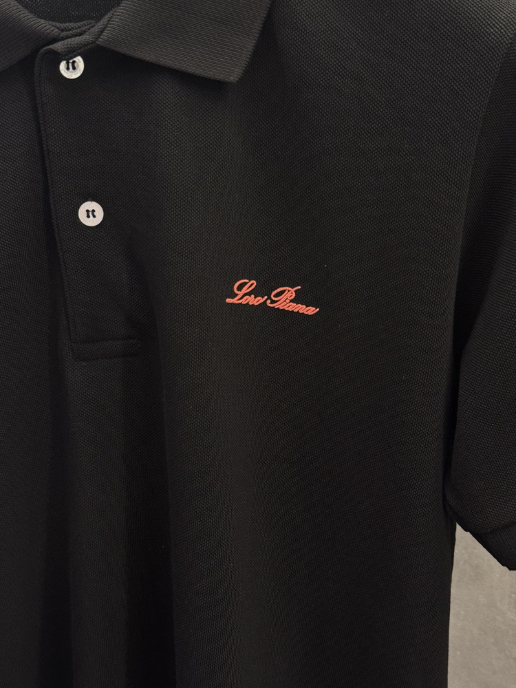 Loro Piana Ss’26 Premium Siyah Polo Yaka