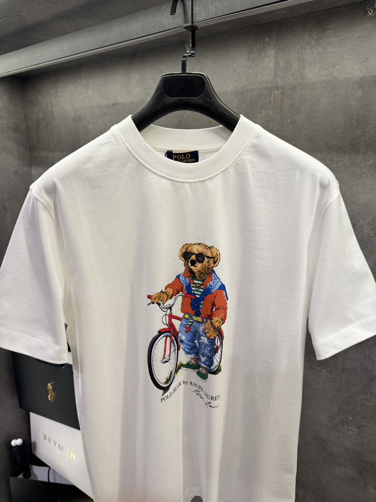 RL Premium Bicycle Ayıcık Beyaz Tişört