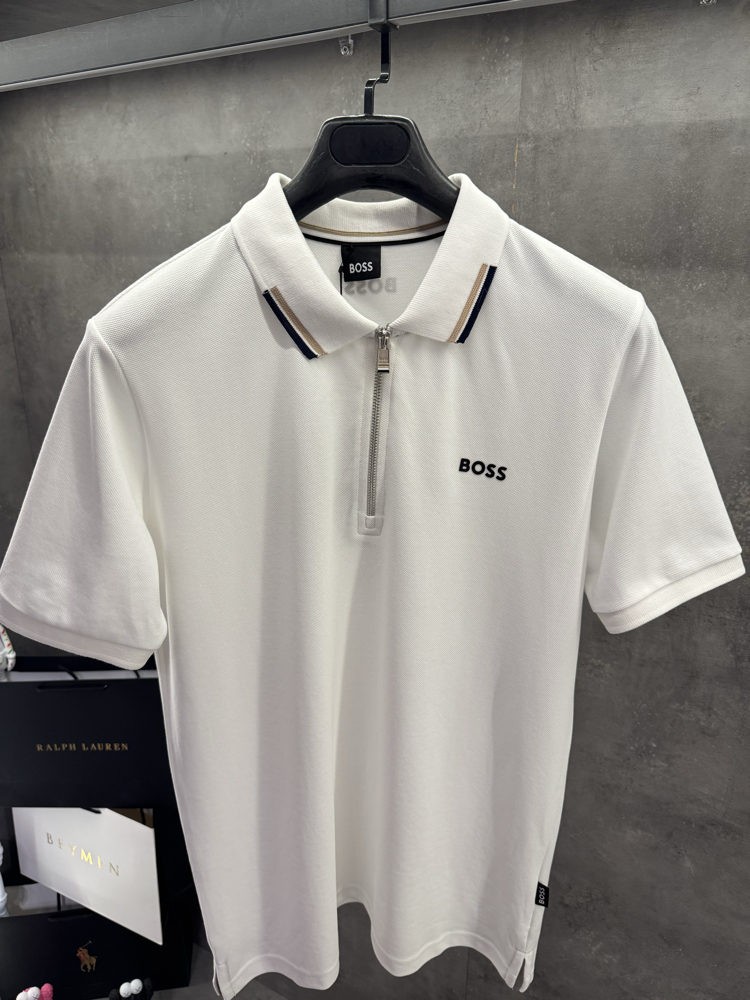 Boss 2026 Premium Polo Yaka Beyaz