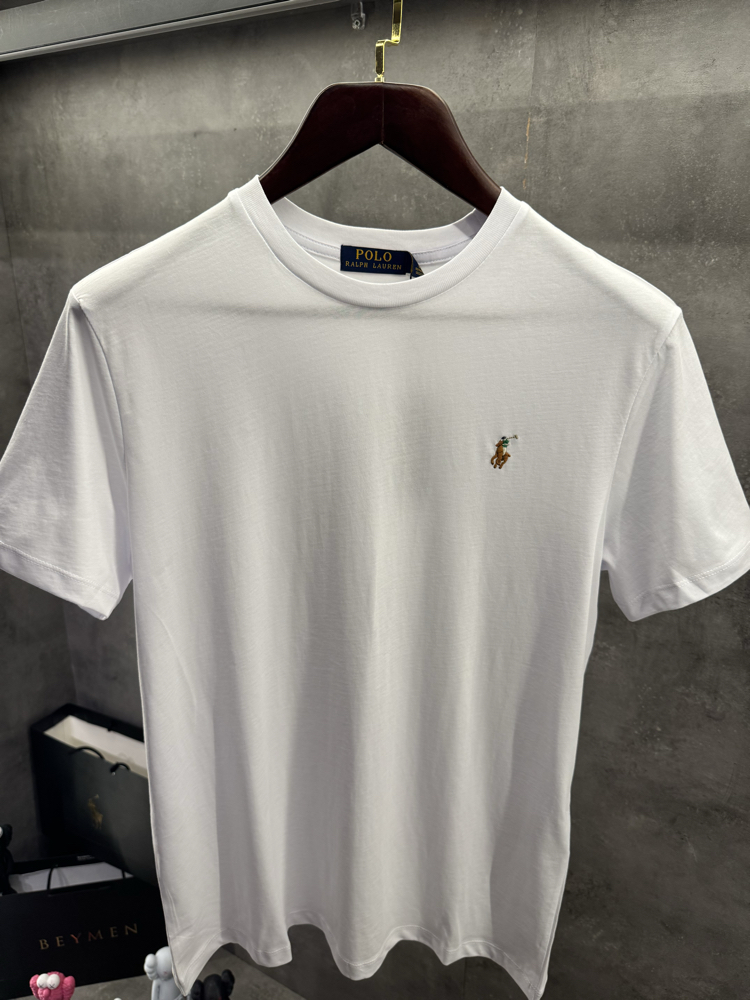 RL Premium Beyaz Tişört Renkli Logo
