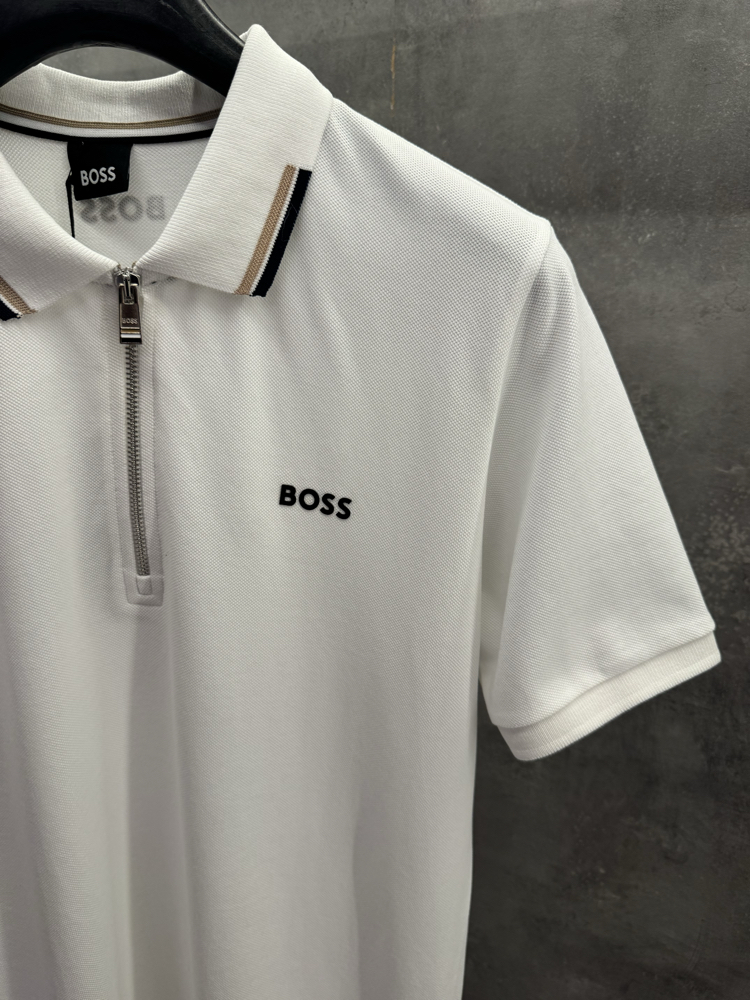 Boss 2026 Premium Polo Yaka Beyaz