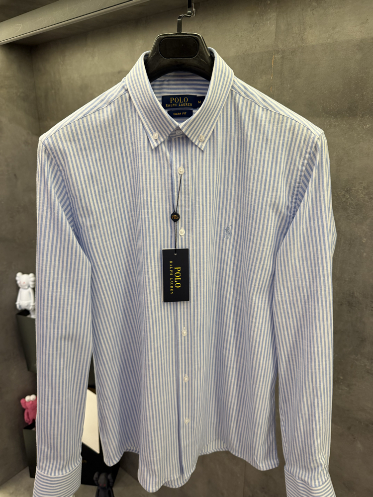 RL 2026 Premium Slim fit Cotton Linen Gömlek Mavi