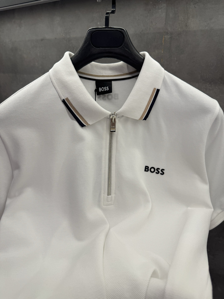 Boss 2026 Premium Polo Yaka Beyaz