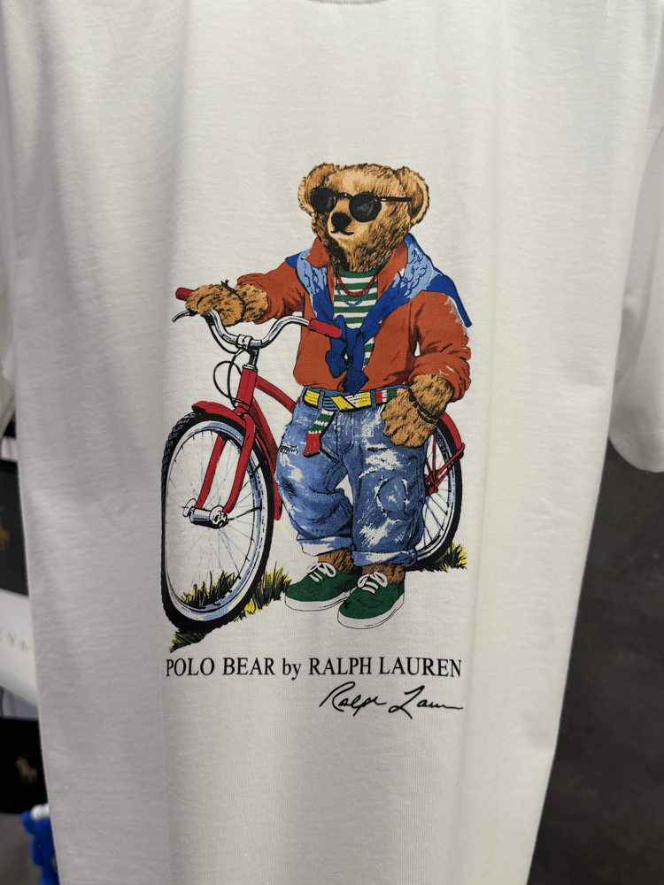 RL Premium Bicycle Ayıcık Beyaz Tişört