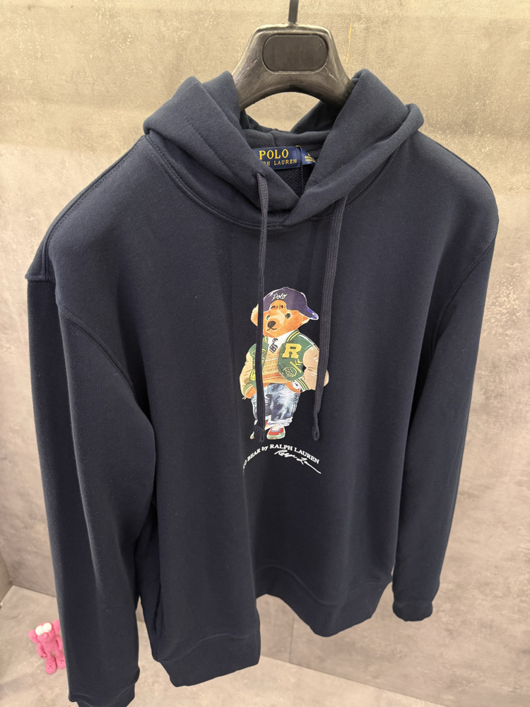 RL Premium Kapşonlu Lacivert Ayıcık Sweatshirt