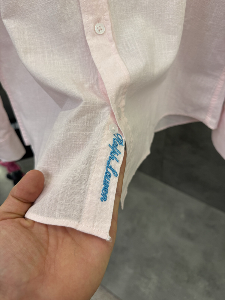 RL Premium Toz Pembe Keten Gömlek