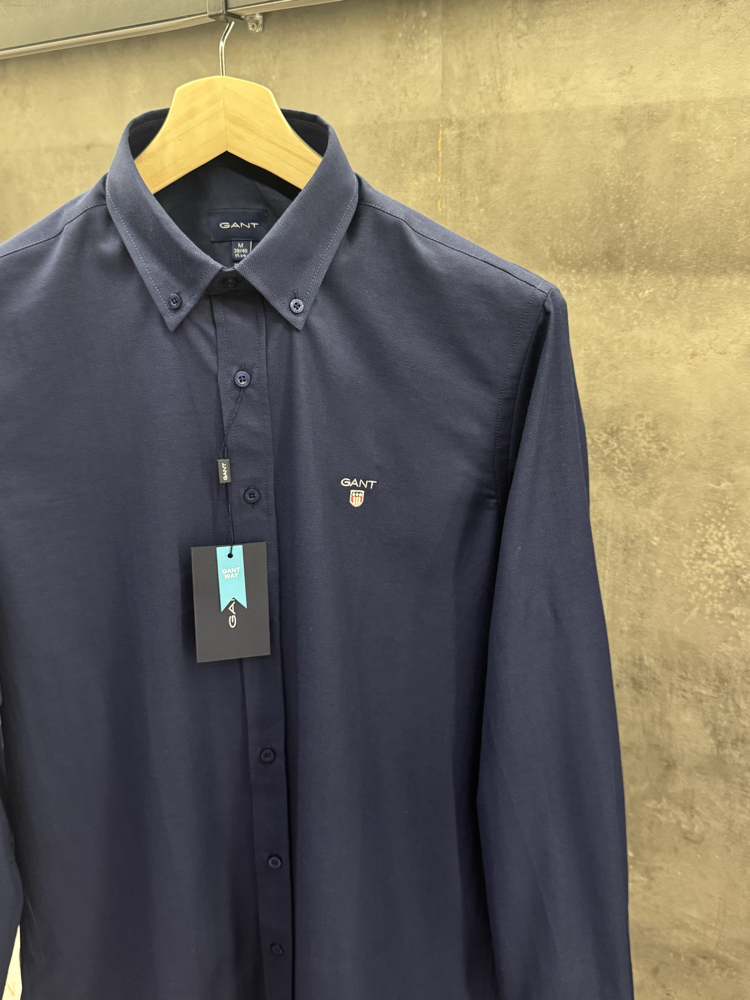 Gant Premium Oxford Classic Lacivert Slimfit Gömlek
