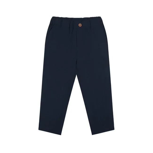 Antebies - Lacivert Keten Poplin Pantolon