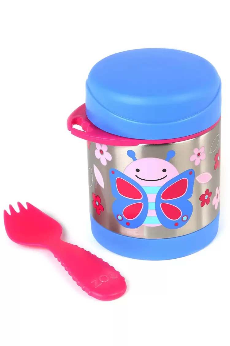 SKIP HOP - Paslanmaz Çelik Mama Saklama ve Taşıma Termosu Kelebek 2 Parça Set