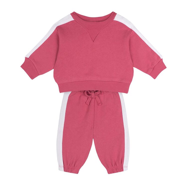 antebies Kontrast Pembe Sweatshirt Pantolon Set