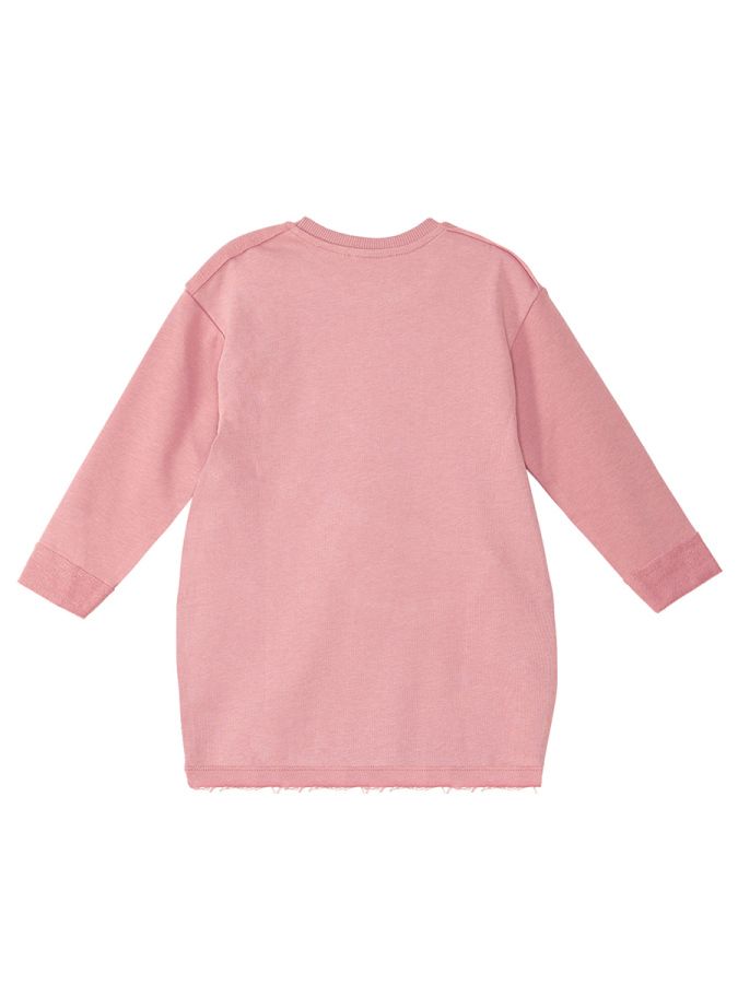 Denokids Pembe Leopar Cepli Uzun Kollu Kız Çocuk Elbise