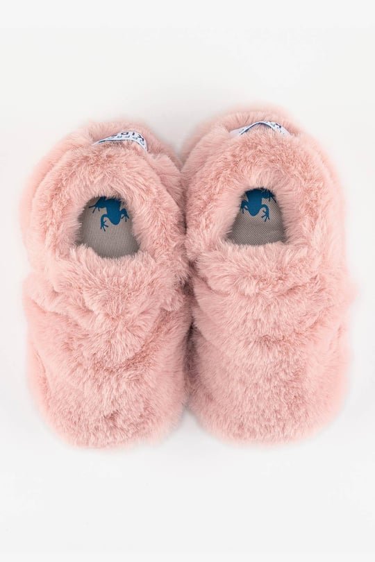 Hopfrög Furry Furry Pembe Kürk Barefoot Patik (Hediye Seti)