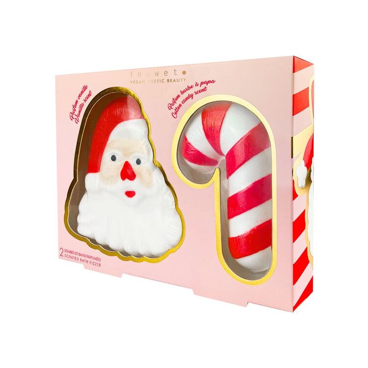 Inuwet Noel Baba ve Baston Şeker Şeklinde 2li Banyo Bombası Seti