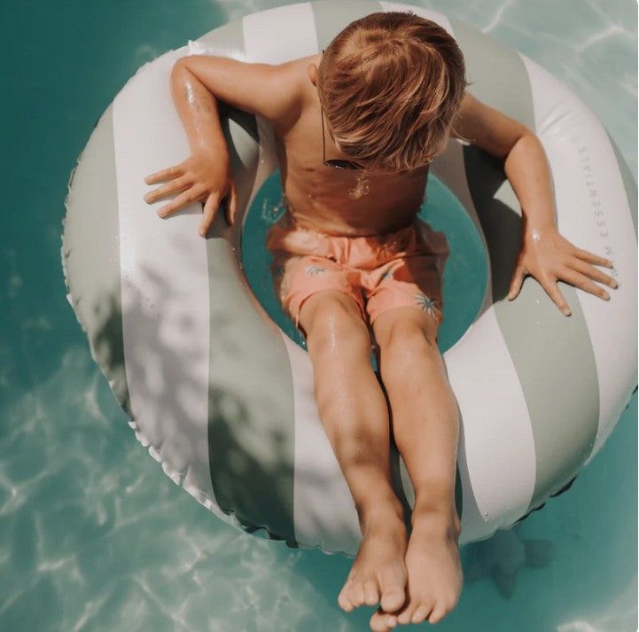 Swim Essentials Green White Striped Yüzme Simidi 90cm